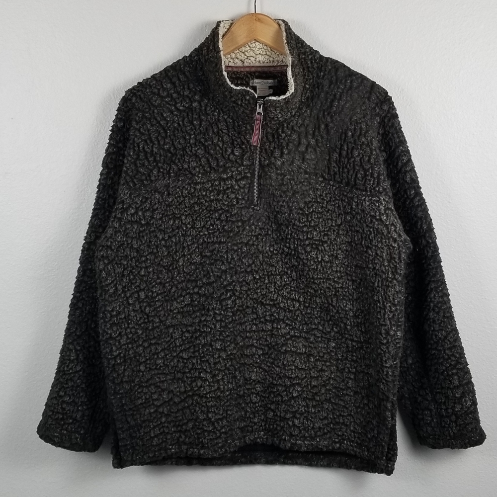 Carbon 2 Cobalt Transcendent Faux Sherpa Brown Quarter Zip Pullover Sweater Sz M